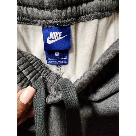 Nike Men's XL Dark Grey Heather Club Fleece Open-Hem Sweatpants Cargo Pocket - Picture 6 of 8